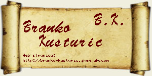 Branko Kusturić vizit kartica